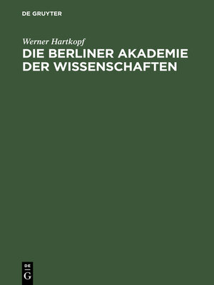 cover image of Die Berliner Akademie der Wissenschaften